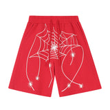 Men Shorts Spider Web Loose Personality Leisure Sports