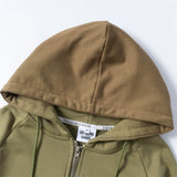 Men Fleece Lined Hoodie Fall/Winter Hoodie Men's Gradient Letter Embroidery Zipper Jacket