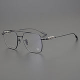 CHH Chrome Hearts Glasses Pure Titanium Ultra Light Wide Large Face Double Beam Myopia Glasses Frame