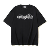 Off White T Shirts OW Branches Letter Print Crew Neck Pullover Short Sleeves