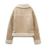 Women Cotton Coat Jacket Imitation Lamb Wool