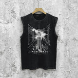 Purple Brand Distressed Tank T Shirts Distressed Sleeveless T-shirt Vest