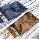 Unisex Shirt Retro Patchwork Three-Dimensional Pocket Loose Stripes