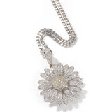 Jewelry Rotatable Zircon Sunflower Full Diamond Necklace snowflake Angel Pieces Royalty St. Valentine's