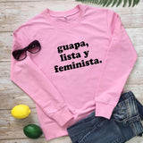 Guapa Lista Y Feminist Spanish Print Cotton Women's Sweatshirt