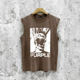 Purple Brand Distressed Tank T Shirts Distressed Sleeveless T-shirt Vest