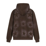 Men Fleece Lined Hoodie XINGX Letter Print Sweatshirt Men's Autumn and Winter Loose Zip Coat