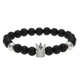 Bracelet Tiger's Eye Volcanic Stone Agate Microencrusted Zircon Hip Hop Royalty