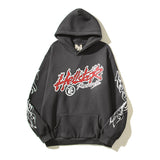 HS Hoodie Retro Distressed Letters Graffiti Printing Loose