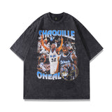 Men T-Shirt Printed Washed and Worn Short Sleeve T-shirt