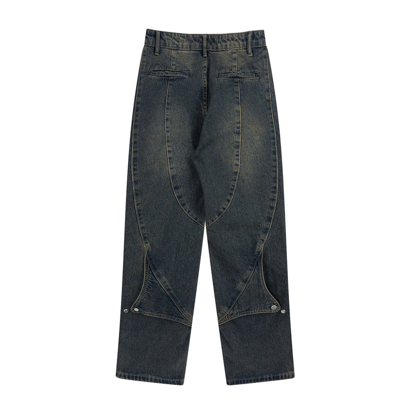 Men Jeans Stitching Hip Hop Loose