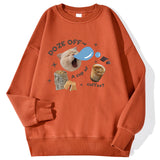 Fashion Womens Pullover Sleepy Cat American Retro Cute Print