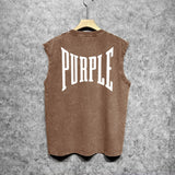 Purple Brand Distressed Tank T Shirts Distressed Sleeveless T-shirt Vest