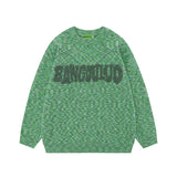 Women Sweater Retro College Style Contrast Color Jacquard Knitted Top Versatile