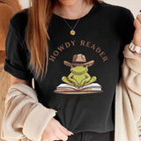 Retro Howdy Reader Frog Shirts Country Bookish Shirt