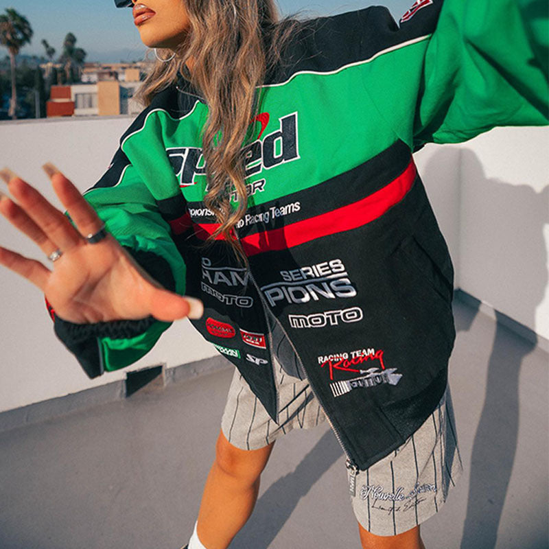 Women Jacket Sports Casual Loose Motorcycle