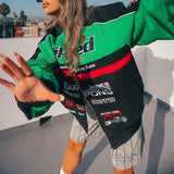 Women Jacket Sports Casual Loose Motorcycle