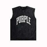 Purple Brand Distressed Tank T Shirts Distressed Sleeveless T-shirt Vest