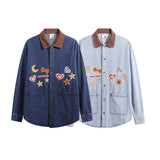 Long Sleeve Shirt Vintage Embroidery Loose