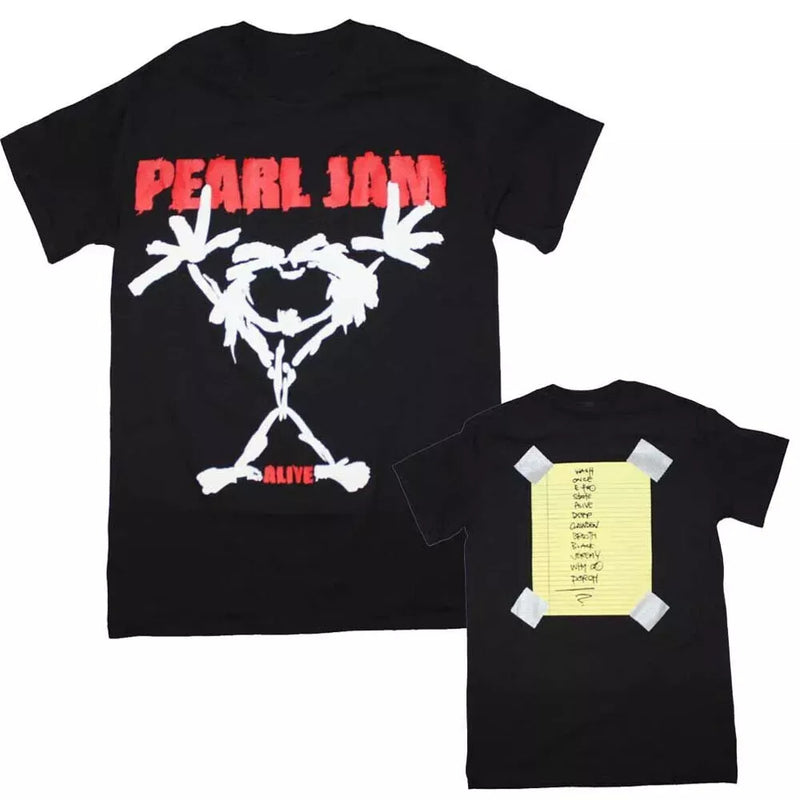 New Pearl Jam Stickman Alive Album Grunge Band T-Shirt