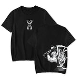 Printed Washed Tshirt Anime Demon Slayer Cotton Men Vintage