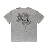 Amiri T Shirt Printed Casual Hip Hop round Neck Short Sleeve T-shirt