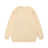 Men Sweater Vintage Portrait Printing Loose round Neck Sweater Men