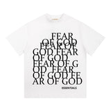 Fog Essentials T Shirts Spring/Summer FOG Letter Pattern Crew Neck Short Sleeves
