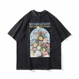 Men T-Shirt KOF Character Print Cartoon Oversize Distressed