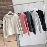 Women Hoodie College Style Casual Exercise Cardigan