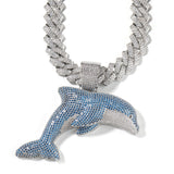 Jewelry Dolphin Pendant Necklace ins Cartoon 5A Zircon Animal Spectrum