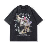 Men's T-shirt Cartoon Anime Print Retro Loose