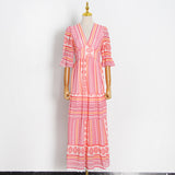 Bohemian Dress French Vintage Stripe Temperament Dress