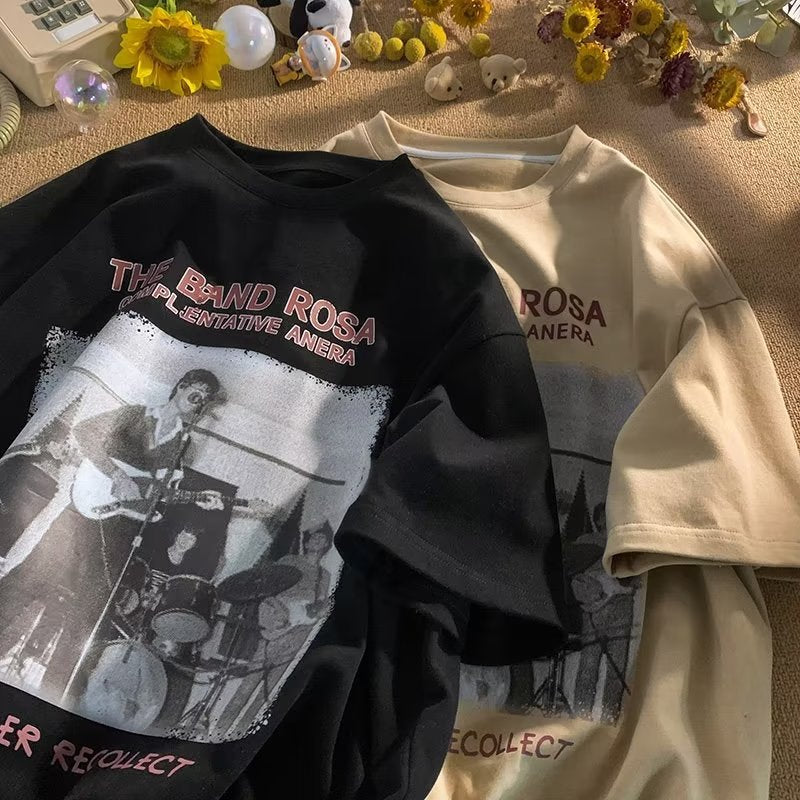 Men T Shirt Retro Summer Loose Casual