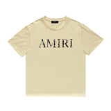 Amiri T Shirt Lettered Casual Hip Hop High Street round Neck Short Sleeve T-shirt