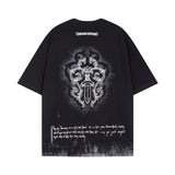 CHH Chrome Heart T Shirts Sanskrit Short Sleeve T-Shirt Crew Neck