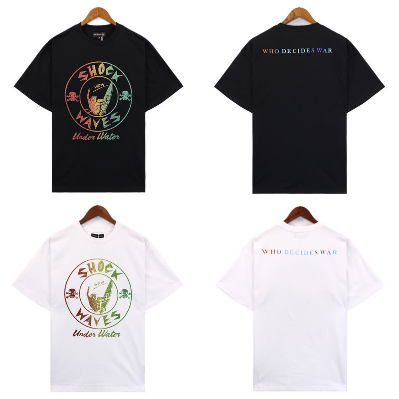Who Decided War T Shirts Who Decided War Printed Short Sleeves Loose Casual Half Sleeves