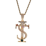 Jewelry TS Cross Pendant Necklace Copper with Colored Zircon Hip Hop Necklaces Word Up Crosses Animal Black Mamba