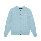 Ralph Lauren Knitted sweaters ruff pony standard twist wool crew neck knitted cardigan