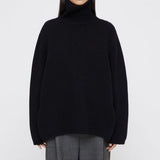 Women Work Business Casual Sweats Autumn and Winter Loose Wool Turtleneck Sweater