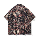Short Sleeve Shirt Tiger Pattern Beach Shirt