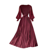 Betty Draper Valentine's Day Dress Women's Clothing Spring French Dress Long Pleated Skirt