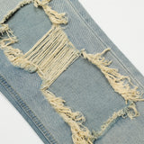 Men Jeans Hole Metal Fastener Decoration Loose All-Match