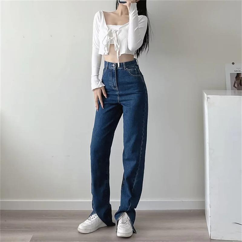 Women Jeans Slim Fit Slimming Retro Versatile Burr