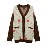 Women Sweater Full Printed Knitted Sweater Loose Cardigan