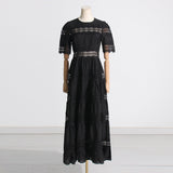 Bohemian Dress French Embroidery Lace Hollow Dress