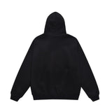 Men Fleece Lined Hoodie Winter Hooded Sweater Men Oversize Letters Printed Loose Long Sleeves