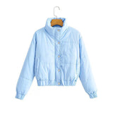 Women Cotton Coat Fashionable Warm Stand Collar Cotton Jacket