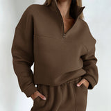 Women Co-Ords Knitted plus Fluff Autumn and Winter Sports Style