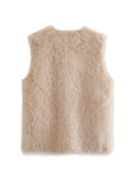 Women Vest Artificial Fur Fashion Camisole Cute Plush Feeling